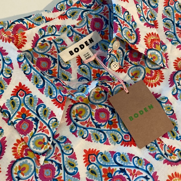 NWT Boden Paisley Long Sleeve Midi Dress 100% Cotton Size 10 Petite - Picture 13 of 14